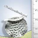 Disc Wavy Silver Print Hill Tribe Bead - BSB0609 - (1 Piece)