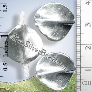 Circular Plain Silver Twisted Disc Hill Tribe Bead - BSB0651 - (1 Piece)_1