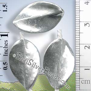 Oval Twisted Silver Bead - BSB0653 - (1 Piece)_1