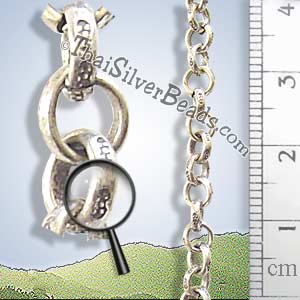 Silver Open Link Oxidized Print Chain  - C0003 - 28 inch_1