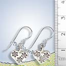 Heart with Flower Stamp Silver Earrings - Earp0080