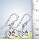 Silver Floral Stamped Earrings - Earp0082