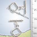 Printed Silver Toggles - F022 - (1 Piece)