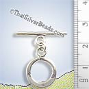 Bar & Ring Silver Toggles - F031 - (1 Piece)