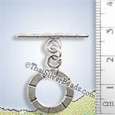 Bar & Ring Silver Toggles - F034 - (1 Piece)