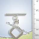 Bar & Ring Silver Toggles - F038 - (1 Piece)