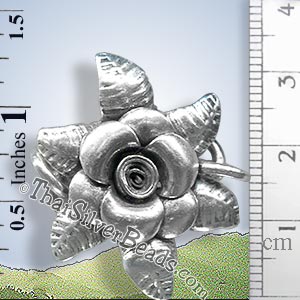 Large Silver Flower Clasp - F049 - (1 Piece)_1