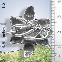 Large Silver Flower Clasp - F049 - (1 Piece)_2