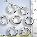 Closed Silver Jump Ring 10mm - Hammered Style - F058 - (1 Piece)