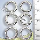 Closed Silver Jump Ring 13mm - Hammered Style - F059 - (1 Piece)