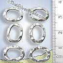 Oval Closed Silver Jump Ring - Hammered Finish - F065 - (1 Piece)