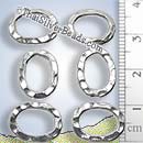Oval Closed Silver Jump Ring - Hammered Finish - F066 -  (1 Piece)