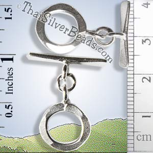 Bar & Tapered Ring Silver Toggle - F080 - (1 Piece)_1