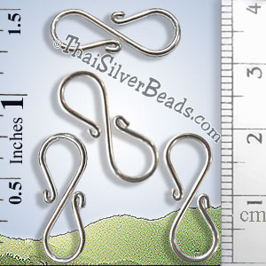 S-Hook Silver Clasp - FCUS034 - (1 Piece)_1