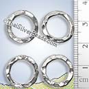 Closed Silver Jump Ring 15mm - Hammered Style - FCUS926 - (1 Piece)