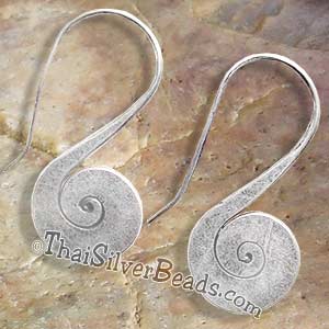 Spiral Oxidized Drop Silver Earrings Set - Earethnic002_1