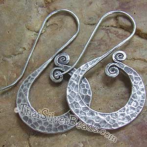 Hammered Wave Silver Earrings Set - Earethnic174_1