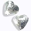 Hammered Heart Silver Puff Bead