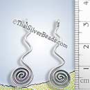 Drop Circular Swirl Silver Pendant - P0744- (1 Piece)