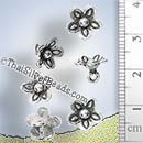 Small Silver Flower Charm - P0017 - (1 Piece)