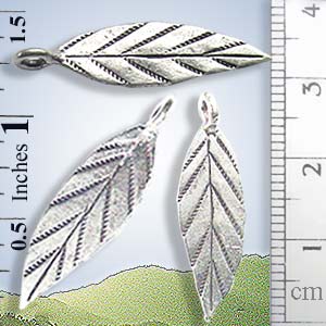 Willow Leaf Silver Pendant - P0021- (1 Piece)_1