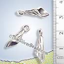 Silver Fluted Drop Charm - P0034- (1 Piece)