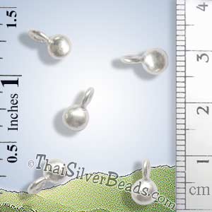 Solid Silver Ball Drop Charm - P0047 - (1 Piece)_1