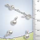 Solid Silver Ball Drop Charm - P0047 - (1 Piece)