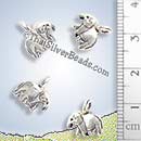 Small Elephant Silver Charm - P0076- (1 Piece)