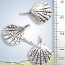 Scallop Silver Sea Shell Charm - P0094- (1 Piece)