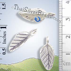 Simple Silver Leaf Charm - P0114- (1 Piece)_1