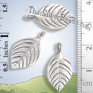 Silver Ovate Leaf Pendant - P0115- (1 Piece)_1