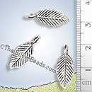Elliptic Leaf Hilltribe Silver Charm - P0134- (1 Piece)
