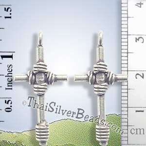 Silver Cross Oxidized Pendant - P0149- (1 Piece)_1