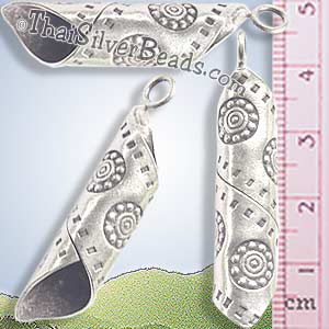 Large Silver Wrapped Tube Pendant - P0208- (1 Piece)_1