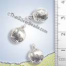 Bell Silver Charm With Floral Print Design - P0240- (1 Piece)