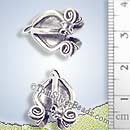 Silver Crown Flower Pendant - P0256- (1 Piece)