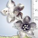 Blooming Peach Blossom Silver Flower Pendant - P0264 - (1 Piece)