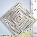 Diamond Shaped Maze Silver Pendant - P0342- (1 Piece)