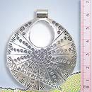 Large Shield Shape Silver Pendant - P0348- (1 Piece)