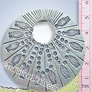 Circular Fish Print Silver Pendant - P0350- (1 Piece)