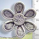 Flower Silver Pendant - Woven Petals - P0408- (1 Piece)