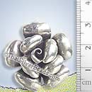 Rose Flower Silver Pendant - P0410- (1 Piece)
