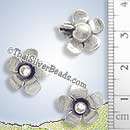 Roselle Silver Flower Charm - P0413- (1 Piece)