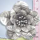 Camelia Flower Silver Hilltribe Pendant - P0452- (1 Piece)