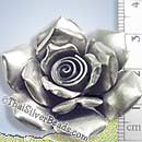Discontinued Rose Bloom Flower Silver Pendant - P0454- (1 Piece)
