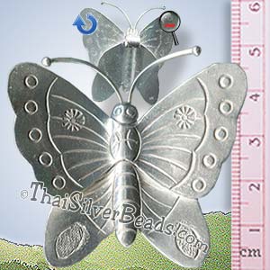Queen Butterfly Silver Pendant - P0482 - (1 Piece)_1