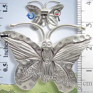 Butterfly Silver Thai Karen Pendant - P0488- (1 Piece)_1