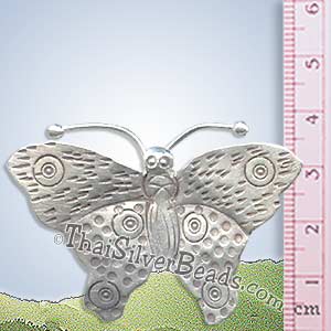Butterfly Thai Hill Tribe Silver Pendant - P0491- (1 Piece)_1
