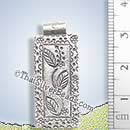 Rectangular Leaf Design Silver Pendant - P0514- (1 Piece)
